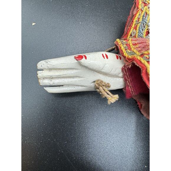 Vintage Thailand Asian Marionette Wooden Puppet Hand Painted 14” Ornate Nice! - Picture 5 of 9